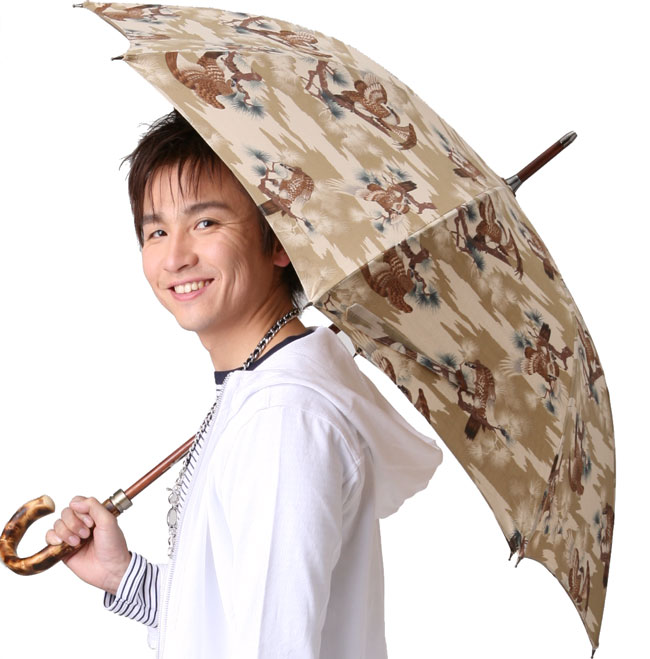 WAKAO ミスターシ-グル(ベージュ) 晴雨兼用紳士長傘