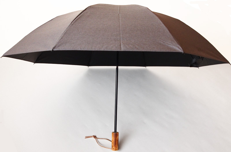 遮光遮熱日傘 HEAT-BLOCK クエスト（ファーマー・ブラウン）晴雨兼用折畳 紳士用日傘