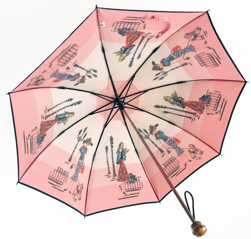 【折畳】モンブランヤマグチ 晴雨兼用ほぐし織り パリの散歩道DX(ピンク)