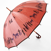 モンブランヤマグチ16間ほぐし織りエジプト（メンフィスブラウン) 長傘 