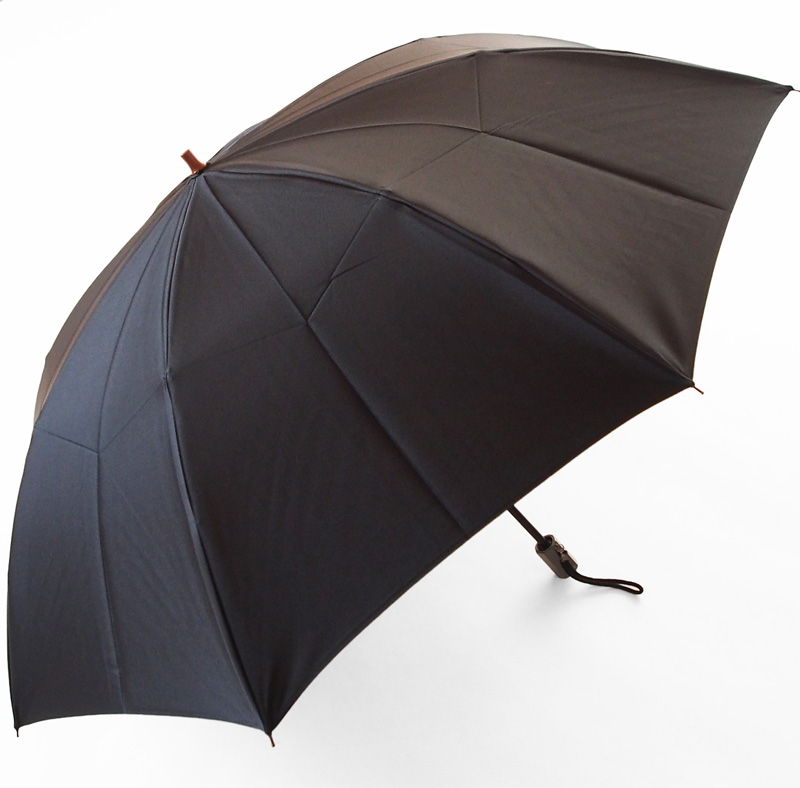 【折畳】モンブランヤマグチ ほぐし織り紳士雨傘  摩天楼の午後(ブラック)